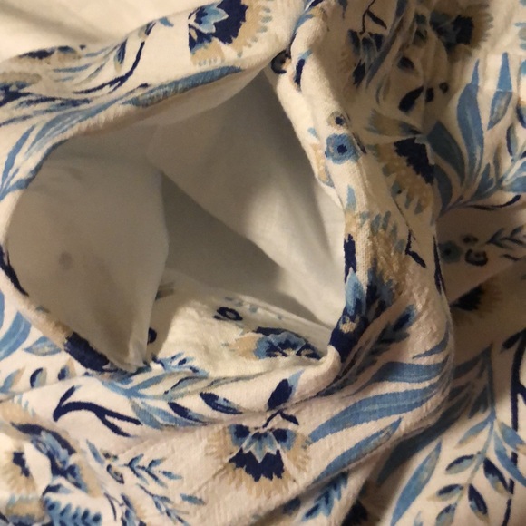 White Ruffle Dress with Blue Flowers. - Picture 4 of 5